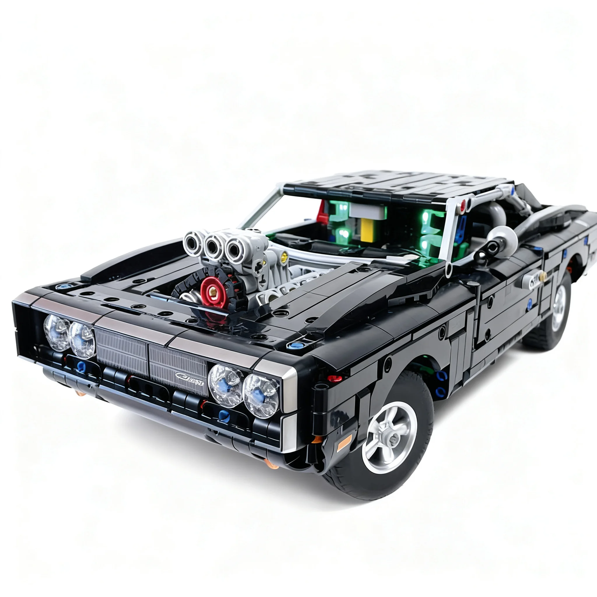 1795pcs MOC Technical Fast Furious Dodge Charger RT Car RC MOD Powered Up Mortors Model Building Blocks Toy DIY Art Collection