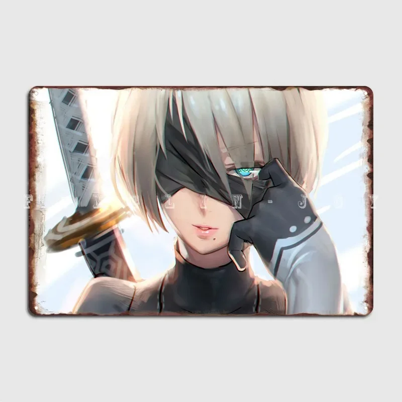 Nier Automata Metal Plaque Poster Club Home Cave Pub Vintage Wall Plaque Tin Sign Poster