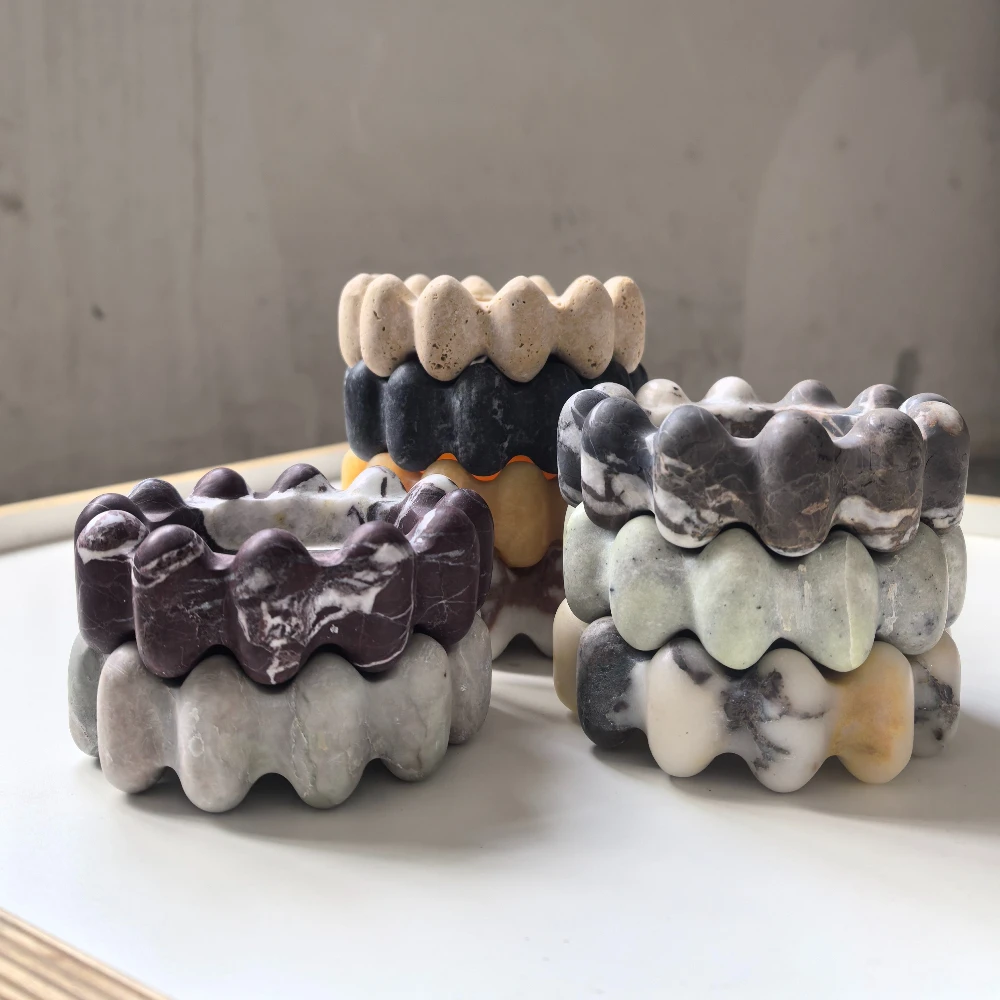 

French Luxury Marble Jewelry Tray Designer Elegant Decorative Dish Small Items Storage Home Decor