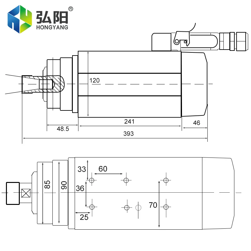 CNC Spindle 6.0kw ER32 Square Air Cooled Spindle Motor 220v 380v With 4 Bearings 18000RPM For CNC Milling Machine Wood Carving