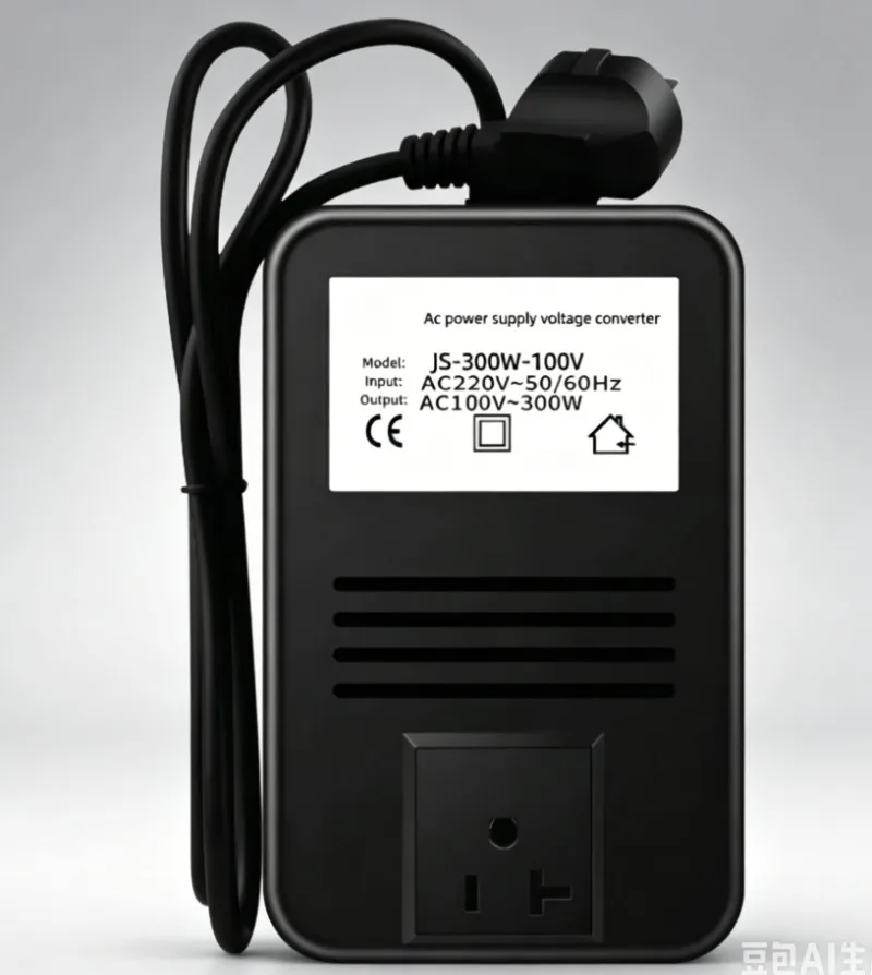 300W Step Down Voltage Converter 220V to 100V, AC Transformer for Japanese Appliances with Fuse Protection