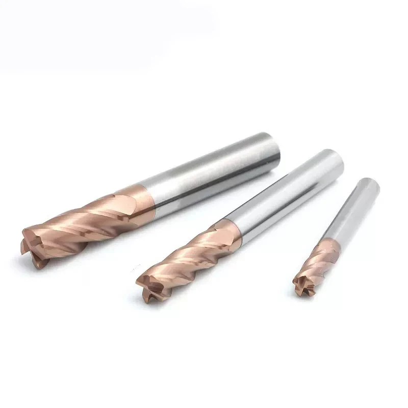 HRC55 Tungsten Steel Milling Cutter, 4-side CNC Vertical Milling Tool, Solid Hard Alloy Milling Cutter