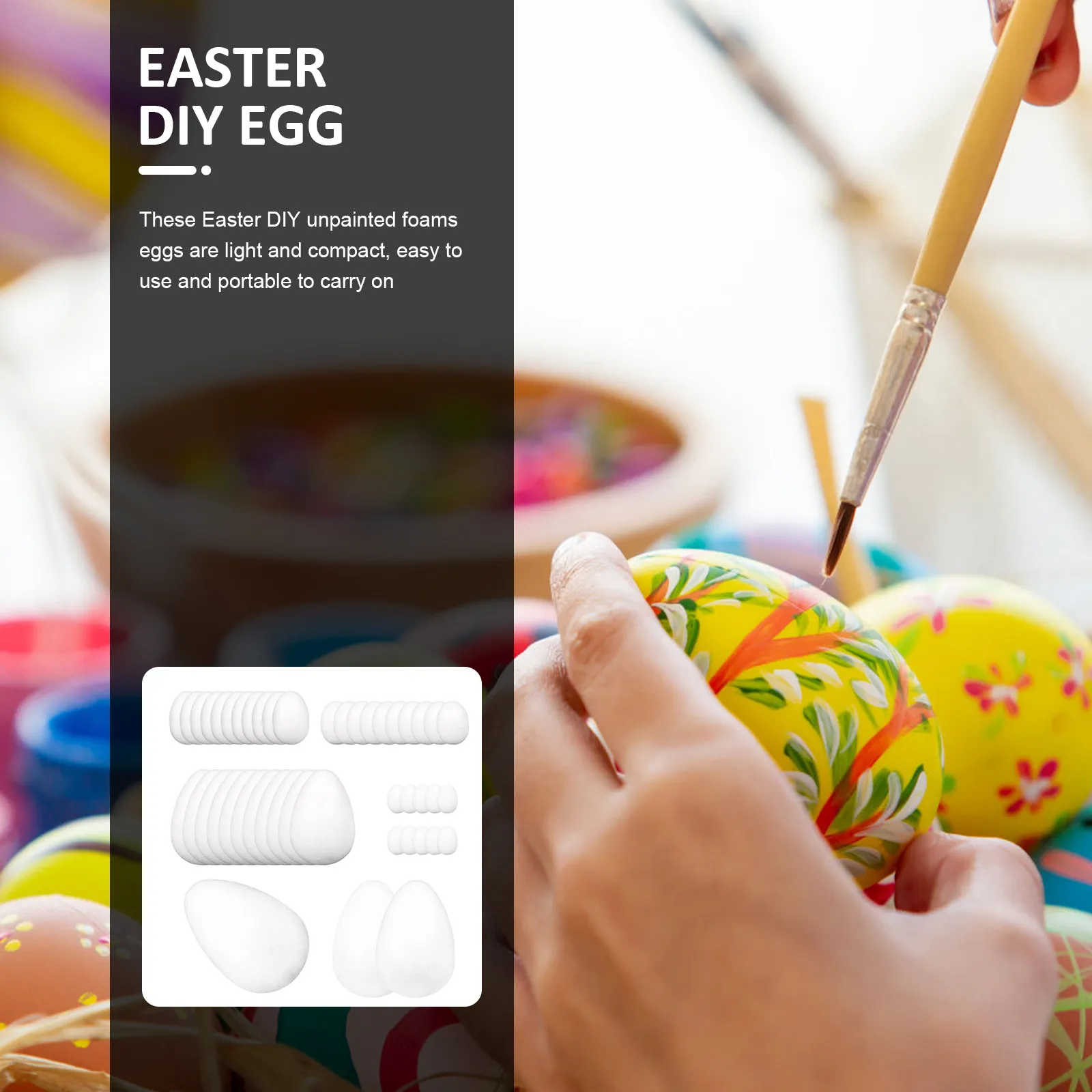 

43Pcs Blank Graffiti Egg Easter DIY Foams Eggs for Painting Crafts Festive Ornament Family Fun Creative Gift Idea