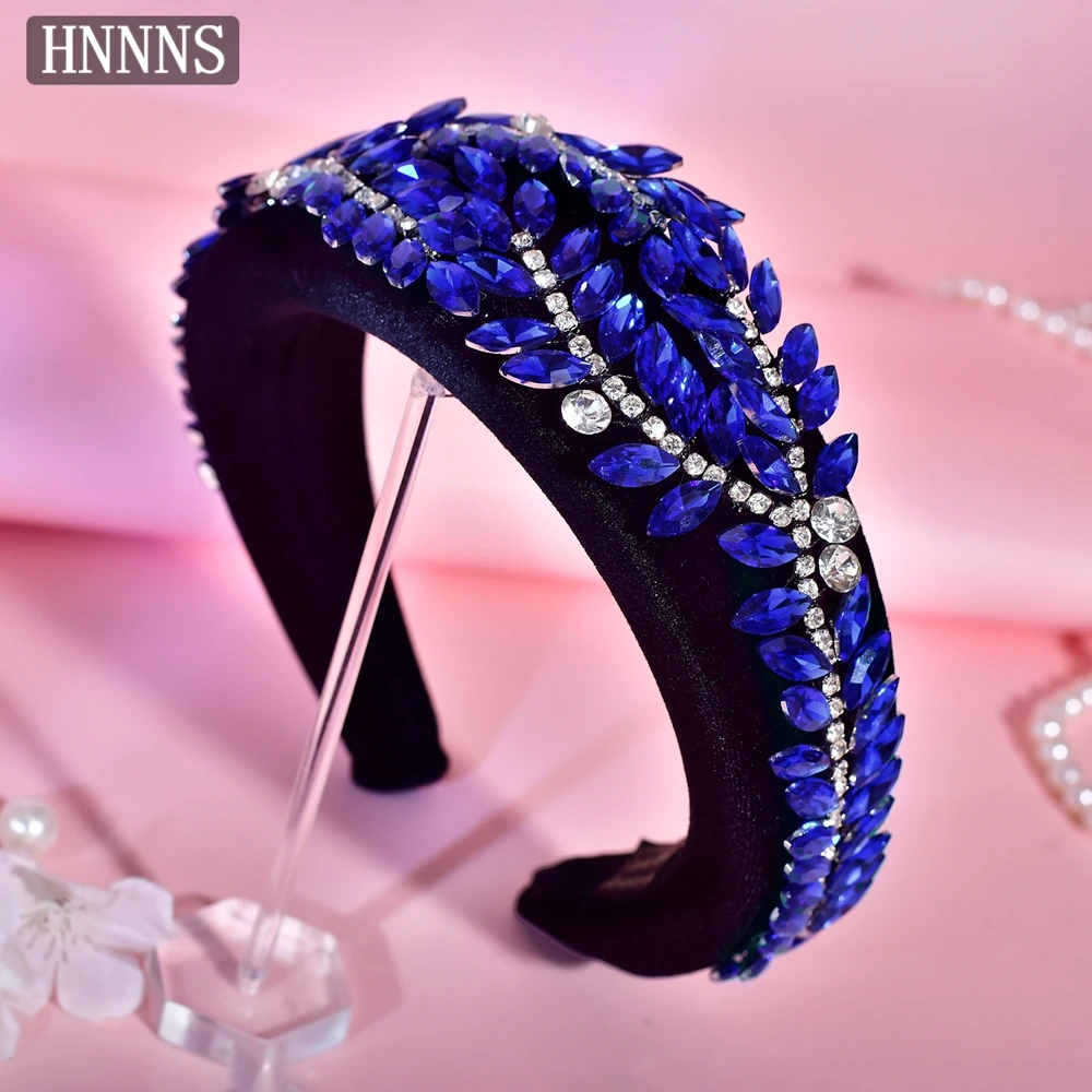 

HNNNS Fashion Pearl Headband Blue Vintage Woman Headhoop Holiday Party Hairband Daily Versatile Headdress Gift A306