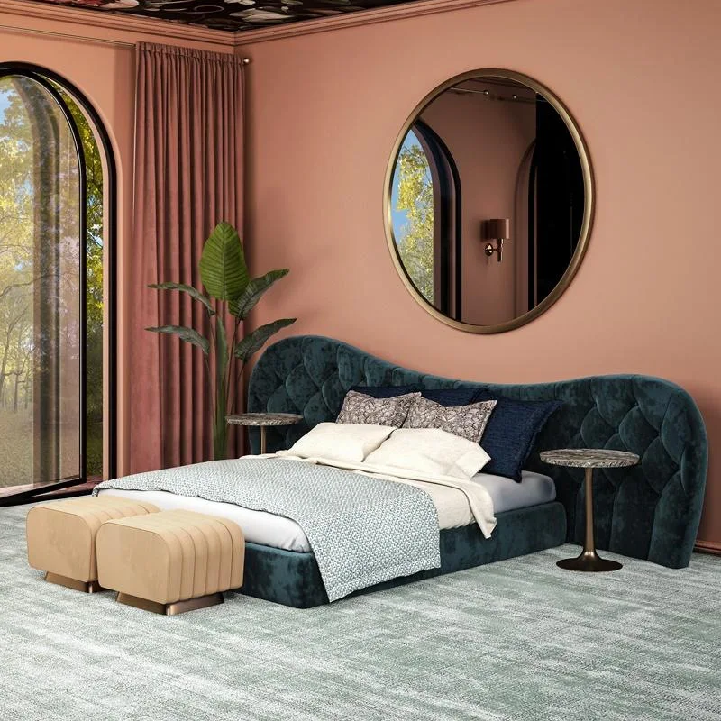 High-end atmospheric master bedroom double bed 1.8m Italian light luxury wedding bed design sense luxury solid wood bed