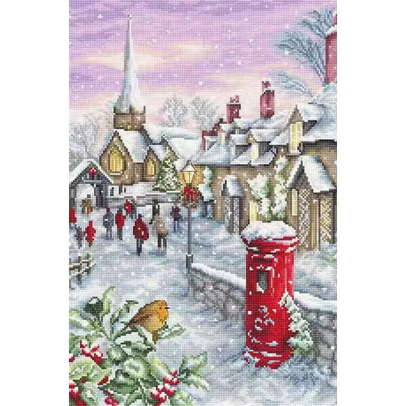 

Наборы для вышивания крестиком (18CT, 16CT, 14CT) с изображением снежного ночного пейзажа, высококачественные, без нанесенного рисунка, для рукоделия, декора дома, DIY