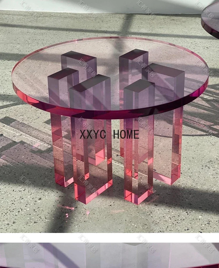 Transparent Gradient Color Acrylic Tea Table Art Non-Mainstream Style Personalized Customization Side Table