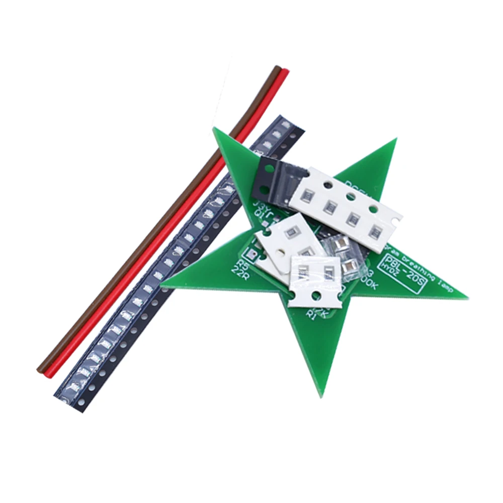 Students training DIY Kit Five-Pointed Star Breathing Light Gradient LED Light for Christmas Soldering Training Red Green Blue