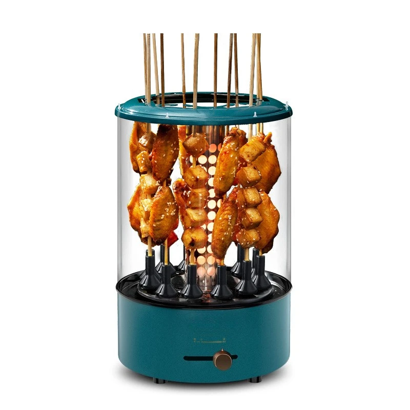 Electric Smokeless Automatic Rotating BBQ Grill, Household Indoor Adjustable Temperature Skewer Kebab Roaster Oven
