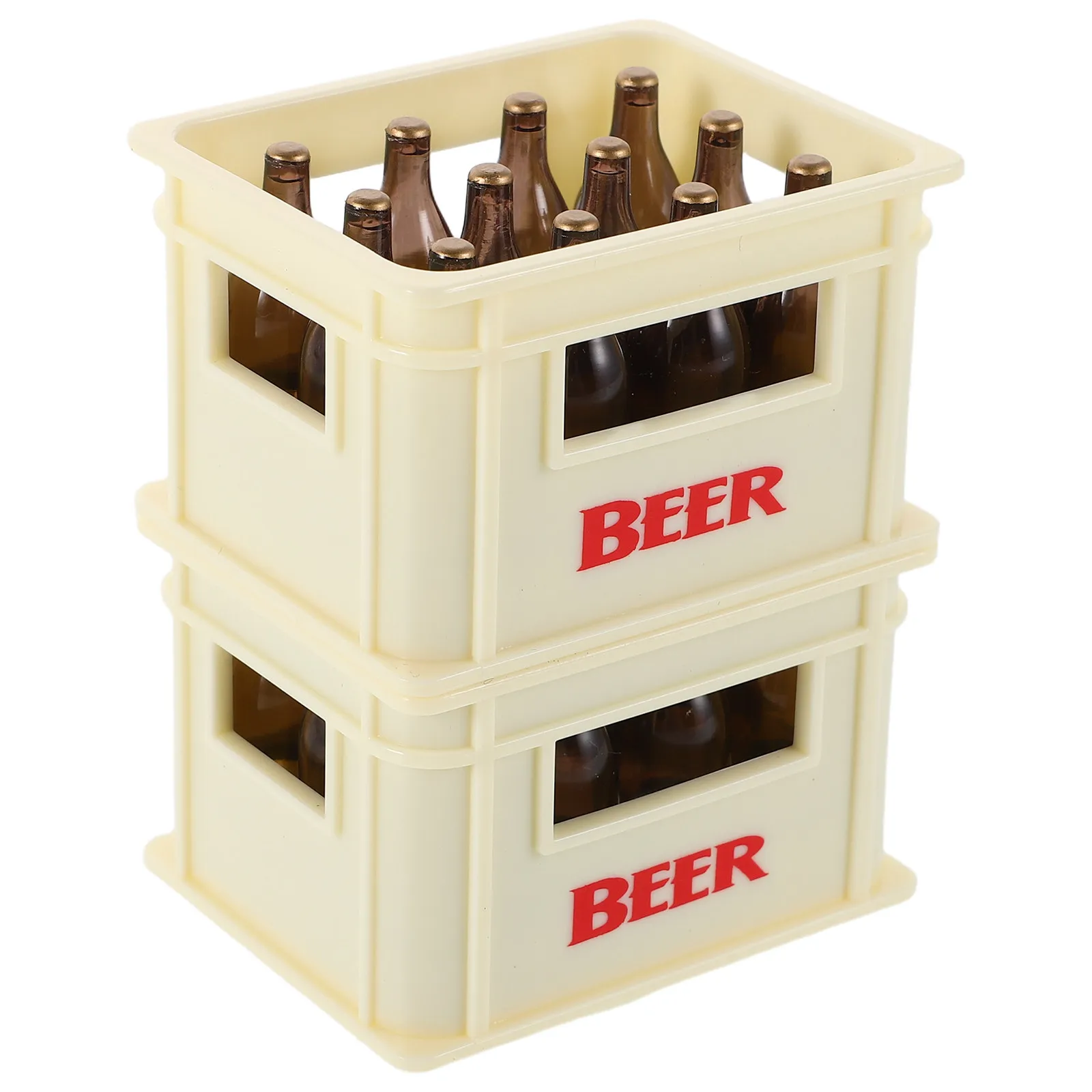 2Pcs Miniature Wine Crate Drink Bottles Miniature Refrigerator Magnet Christmas Stocking Stuffers Set Realistic