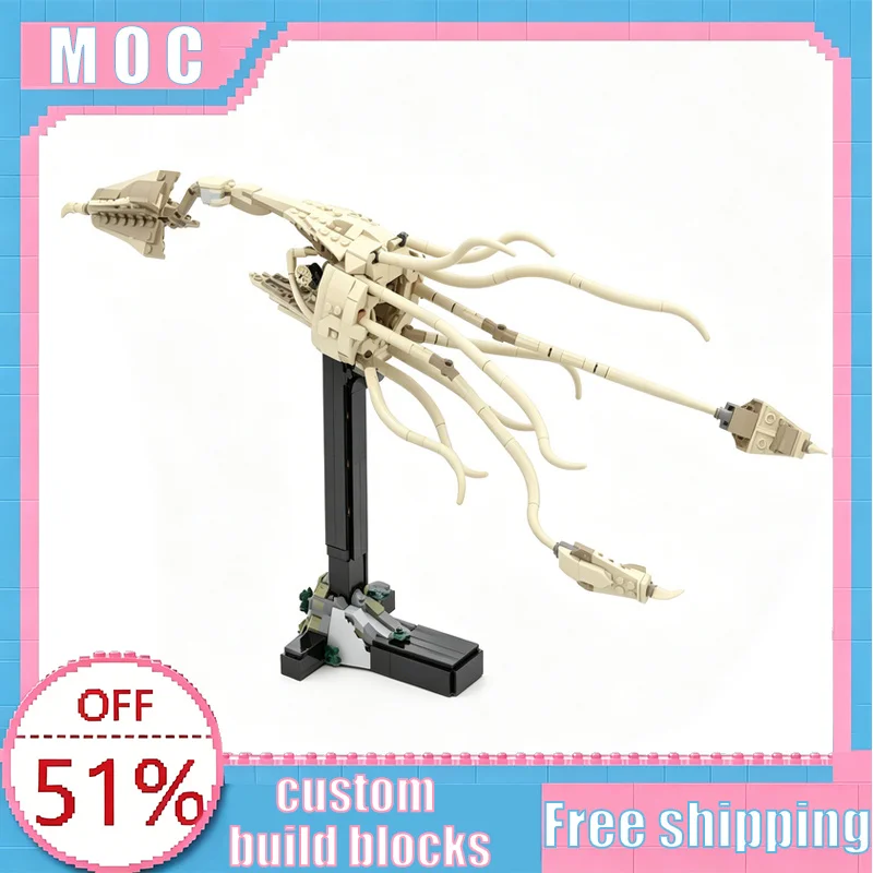 

595 Parts Tusoteuthis Fossil Prehistoric Marine Creature MOC Model DIY Assembly Building Blocks Educational Toy Birthday Gifts