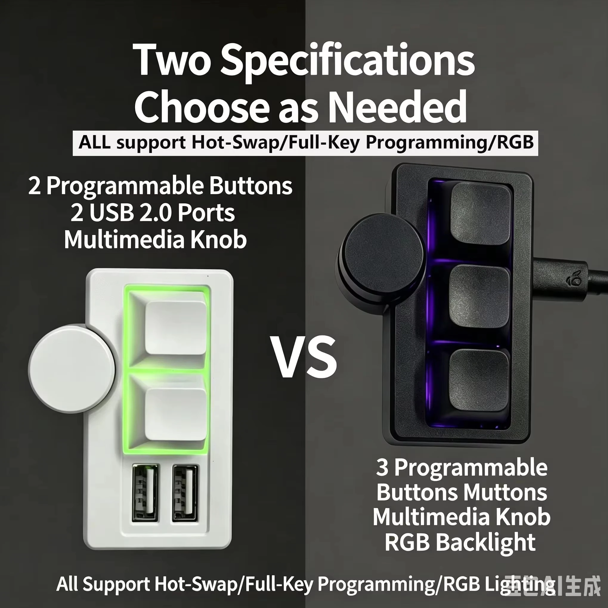 Mini Teclado para Juegos con Cable y Retroiluminación RGB, Intercambiable en Caliente, Portátil, Multifunción/Multimedia, Teclado de Atajos Personalizado para Juegos y Oficina