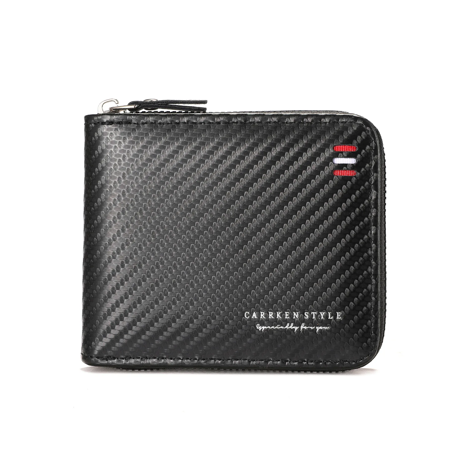 نمط ألياف الكربون الأنيق، حامل بطاقات حقيبة بطاقات الجهاز خاص ذو سعة كبيرة للرجال، محفظة متعددة الوظائف