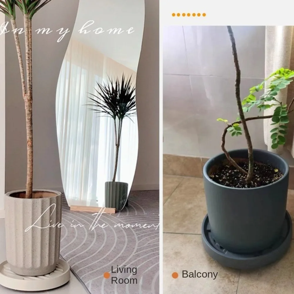 New Mobile Flower Pot Stand Trays Multifunctional Round Square Flower Disc Base Plastic with Wheels Flowerpot Tray Stand Patio