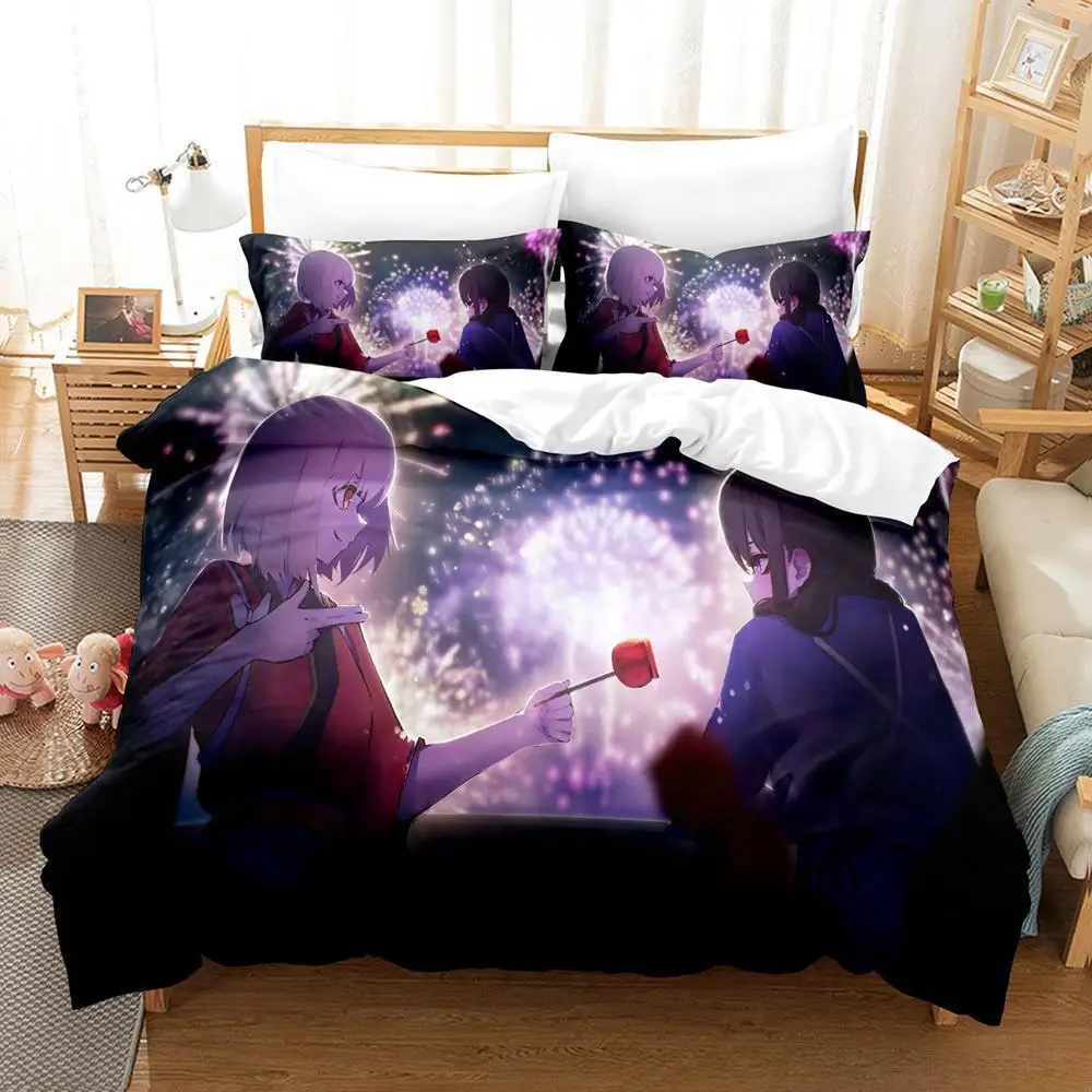 

3d Print Anime Kawaii Girl Lycoris Recoil Bedding Set Single Twin Full Queen King Size Bed Set Adult Kid Bedroom Duvetcover Sets