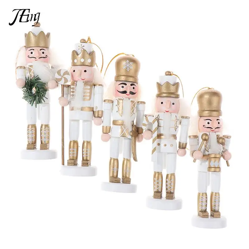 1Pc Wooden Nutcracker Doll Soldier Miniature Figurines Vintage Handcraft Puppet New Year Christmas Ornaments Home Decor