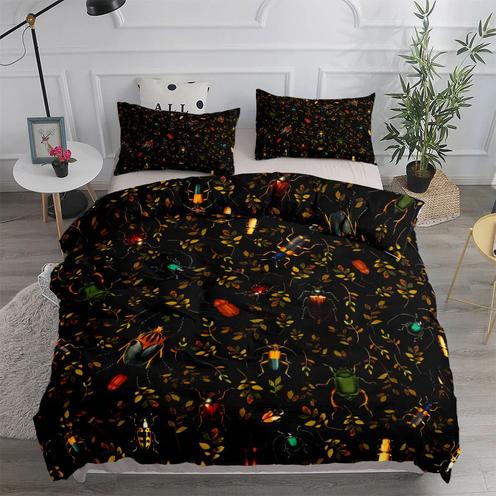 

Botanical Insects Garden Duvet Cover Set King Queen Double Full Twin Single Size Bed Linen Set