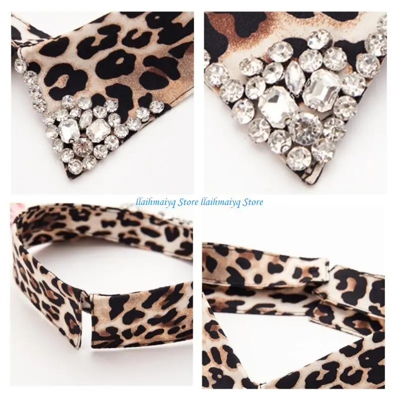 573B Rhinestones Studded Faux Collar Detachable Collar Outfit Enhancer for Women Girl