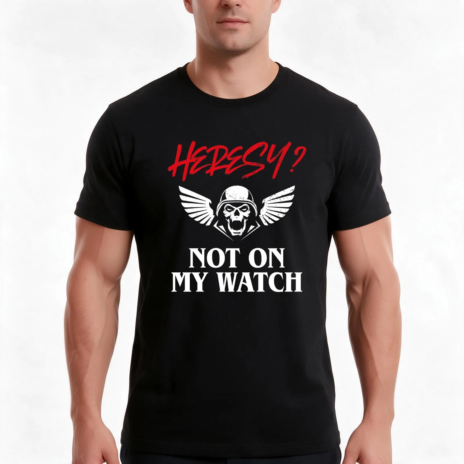 Heresy Not On My Watch Wargamer T-Shirt Summer Casual Cotton Tee Oversized Streetwear Tops Vintage Graphic Print 100% Cotton