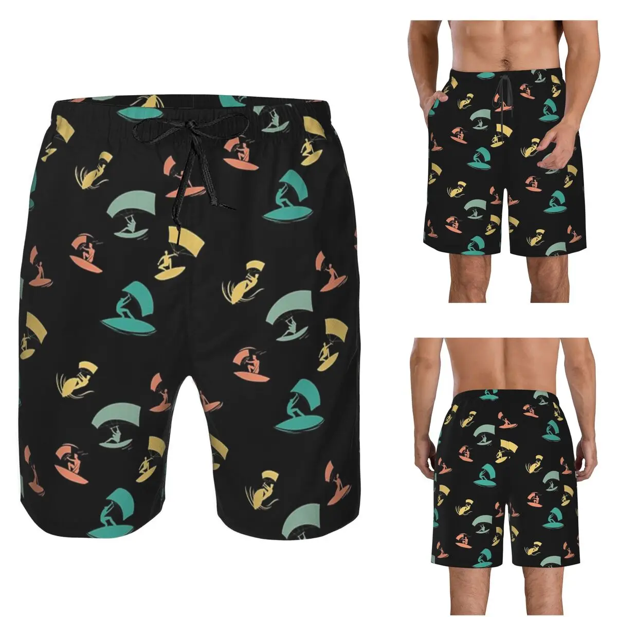 Kite Surf Kitesurfing Trunks Beach Board Shorts Casual Quick Dry Swimming Summer Men Pants