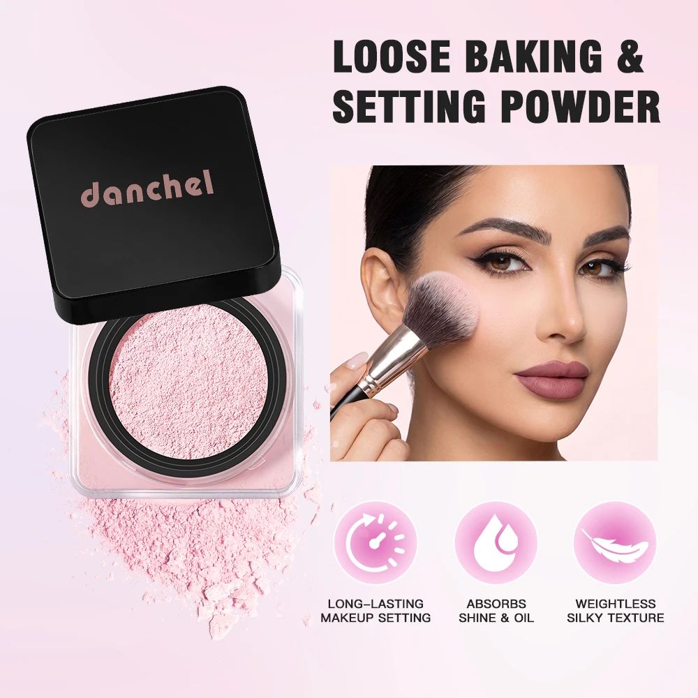 DANCHEL Setting Loose Powder 18H Oil Control Soft Focus Matte Micronized Lightweight Paraben Free Face Loose Powder