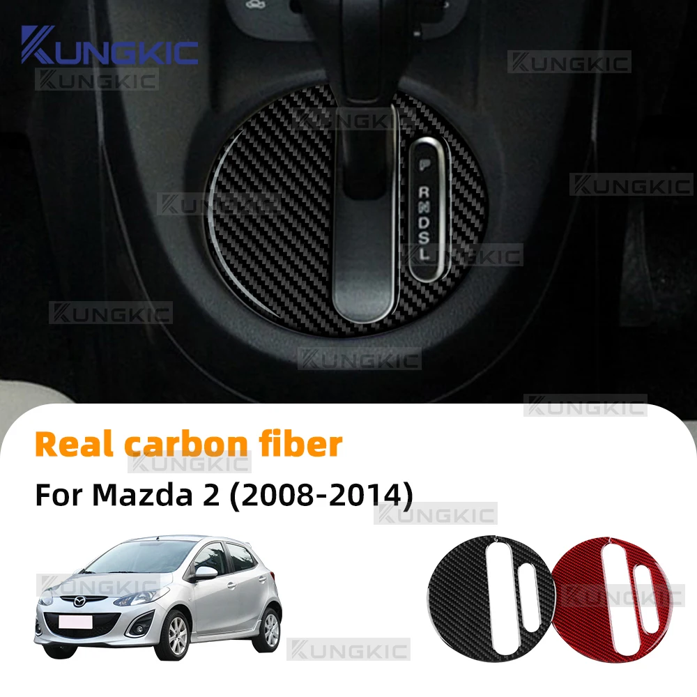 Para Mazda 2 DE 2008 2009 2010 2011 2012 2013 2014 pegatina DE fibra DE carbono suave Real LHD RHD marco interno de cambio de marchas automático para coche