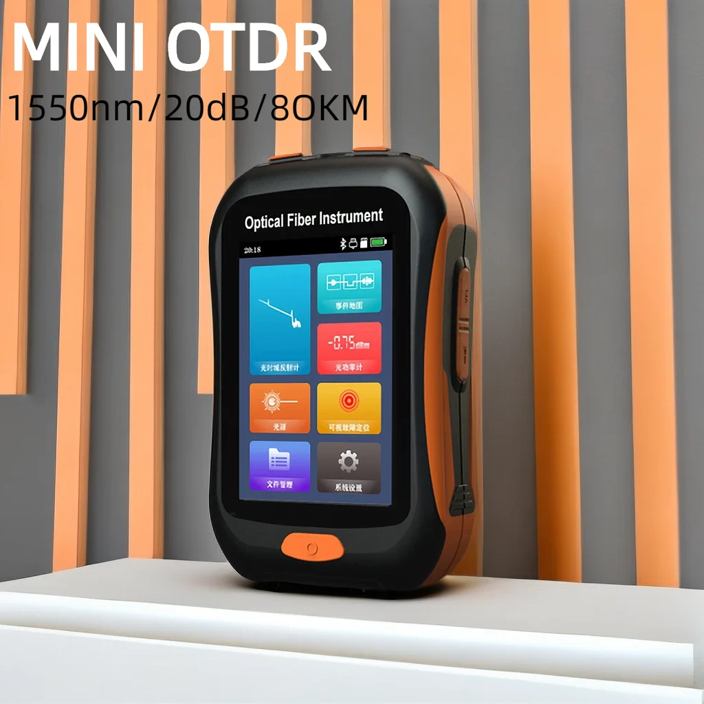 

Mini OTDR NK2800 1550(1490/1577)nm 80KM Support With Light Test Active Fiber Optical Time Domain Reflectometer 3.5 Inch Screen