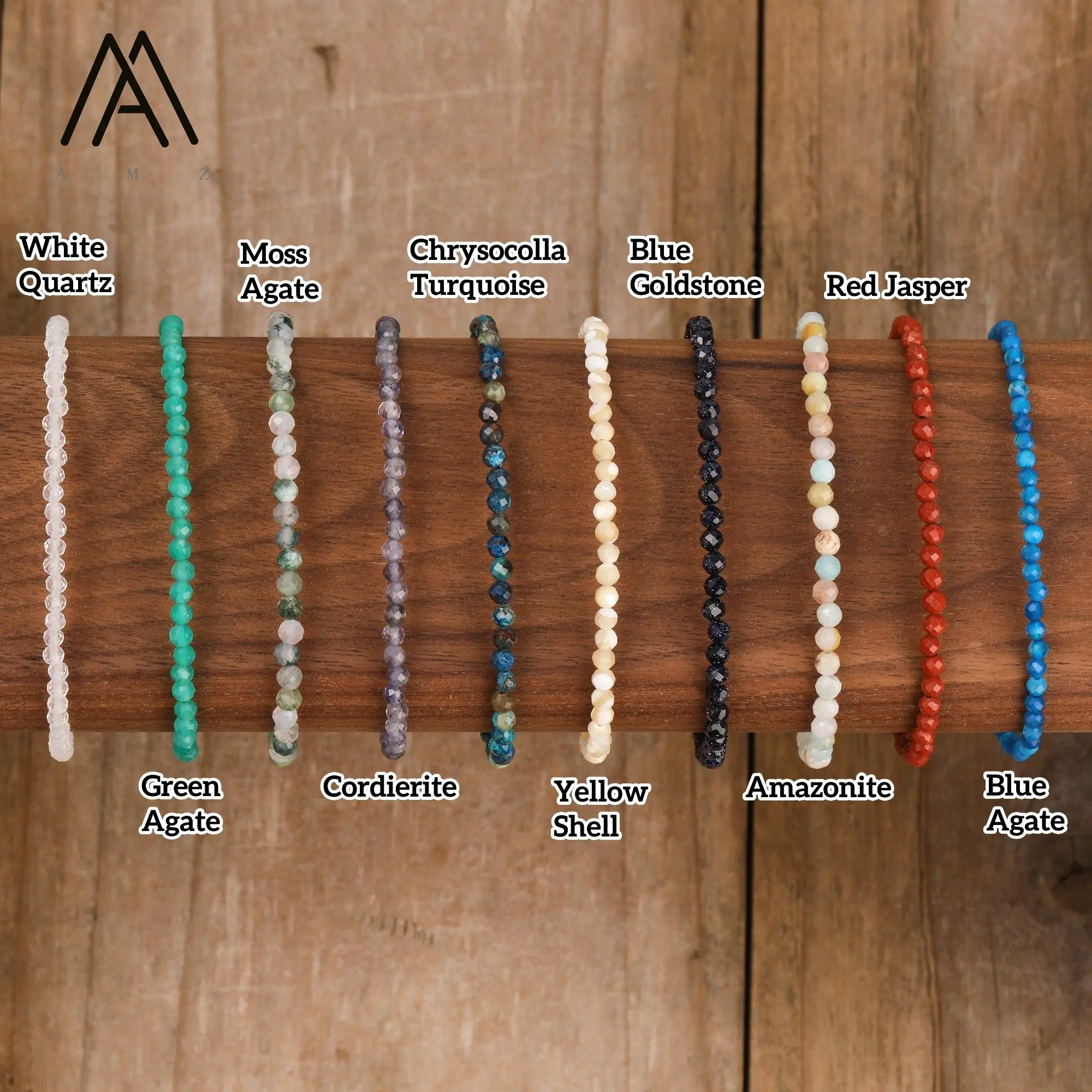 Natural Crystal Bracelets Faceted Gemstone 3mm Tiny Beads Stretch Bracelet Bohemian-Style Multi-Color Bracelets Classic Jewelry