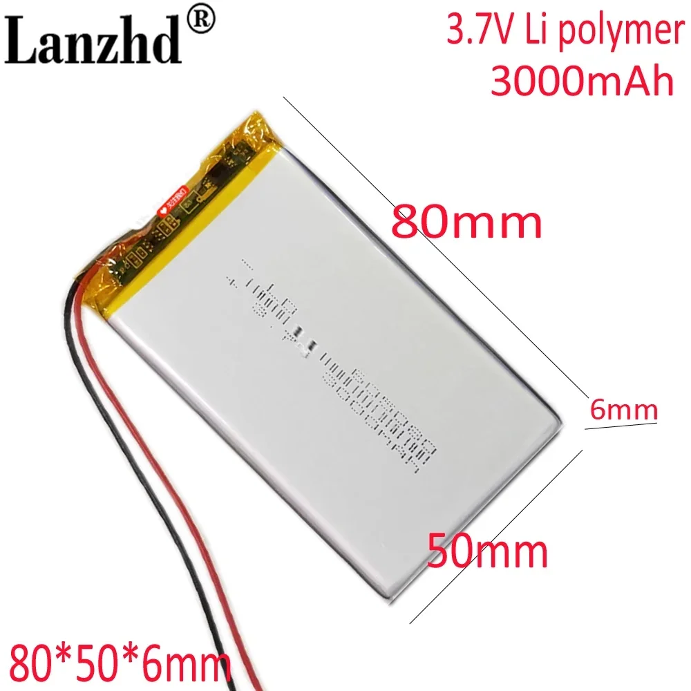 

3.7V 3000mAh Li-ion battery for DVD Tablet GPS Electric Toys electronic products 605080 605080 555080 605087 654779 655080