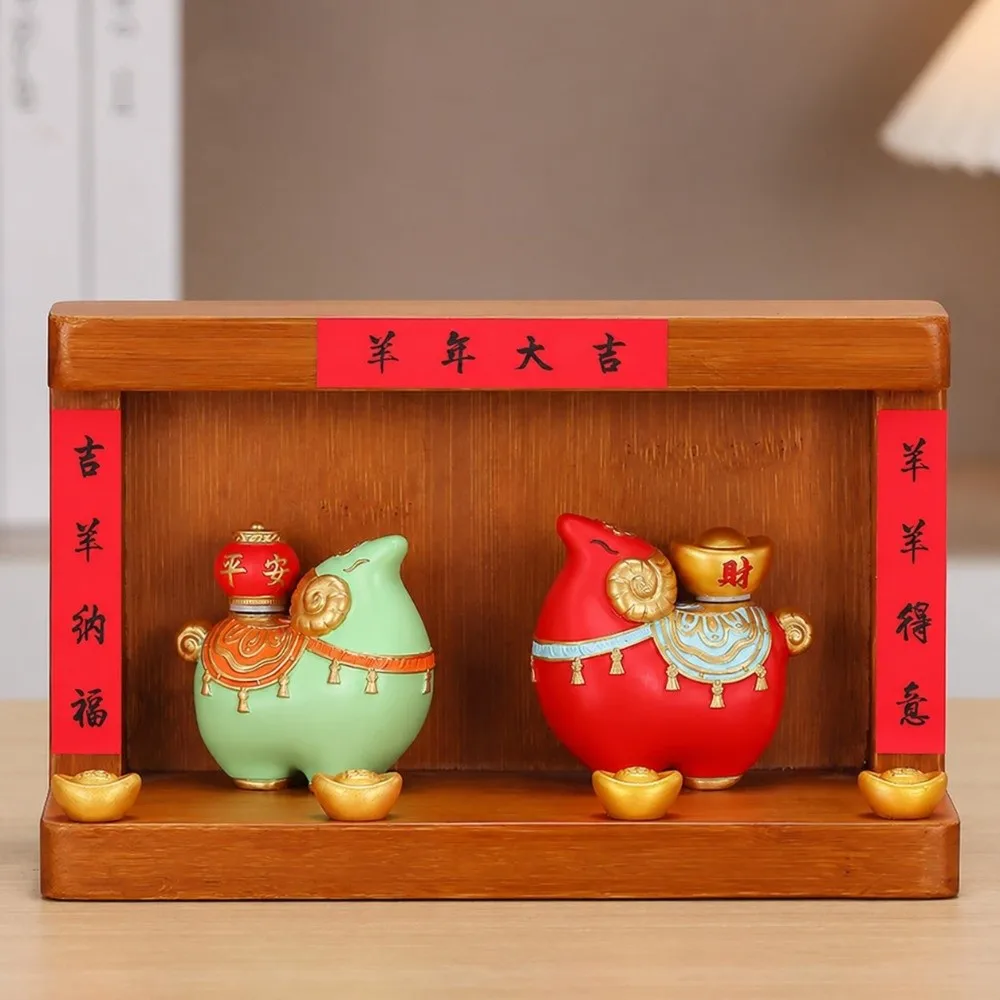Traditional Goat Shrine Ornament Chinese Style Rotating Desktop Sheep Statue Blessing Lucky Lucky Sheep Decor Workstations