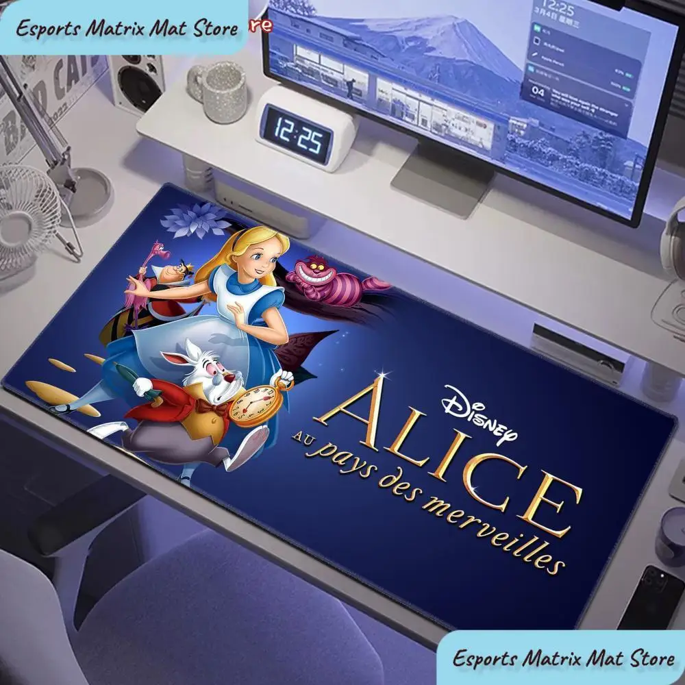 

Игровой коврик для мыши Disney Alice in Wonderland, удлиненный, нескользящий, милый аниме-коврик для клавиатуры для офиса и геймеров