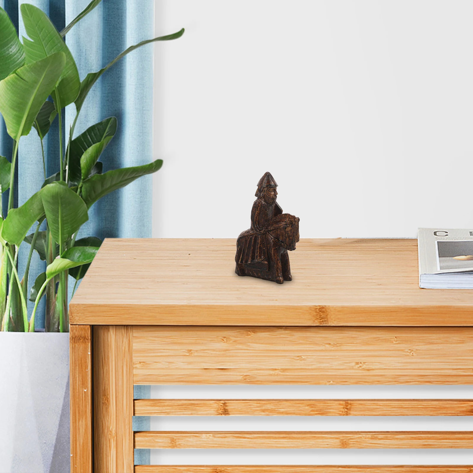 

Knight Miniature Resin Statue Handcrafted Desktop Decor Style Stone Carving Warrior Sculpture DIY Rock Zen