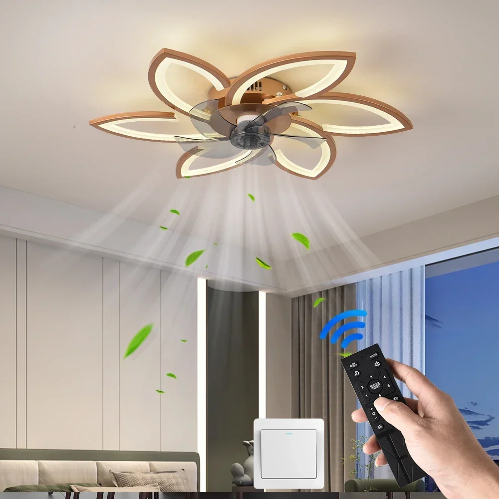 Neue LED-Deckenventilatorlampe mit Fernbedienung, einstellbarer Geschwindigkeit und dimmbarer Deckenbeleuchtung für Wohnzimmer und Schlafzimmer