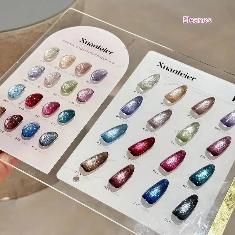 Eleanos Shining Milky Way Cat Eye 15ml เล็บเจลชุด 16 สีประกาย Soak Off แม่เหล็ก UV lED เจลเคลือบเงาสําหรับเล็บ Art
