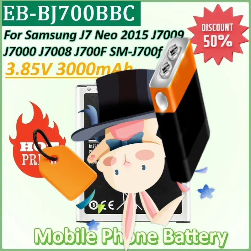 

EB-BJ700BBC 3000mAh Mobile Phone Battery for Samsung Galaxy J7 Neo 2015 J7009 J7000 J7008 J700F SM-J700f EB-BJ700CBE with NFC