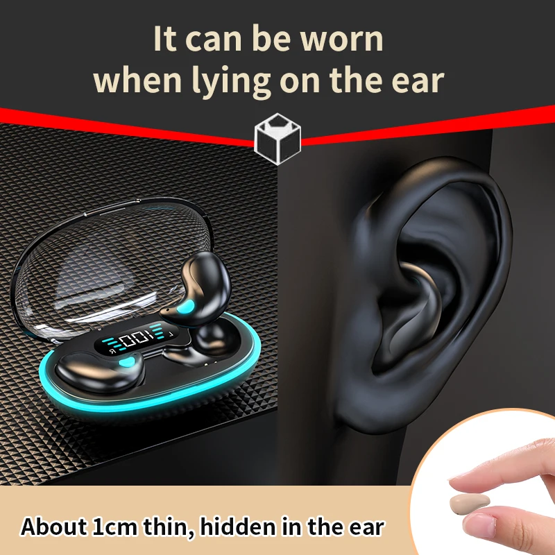 Sleep Invisible Earphone Mini Hidden Headphones In Ear IPX5 Waterproof Wireless Bluetooth Earbuds with Mic HIFI Music Headset image 4