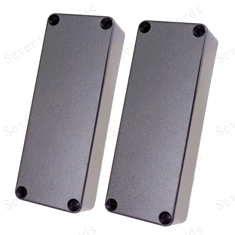 2 Pcs Black Plastic Sealed Closed 5 String 4 Screw Hole Bass Humbucker Pickup Covers Lid Shell Top