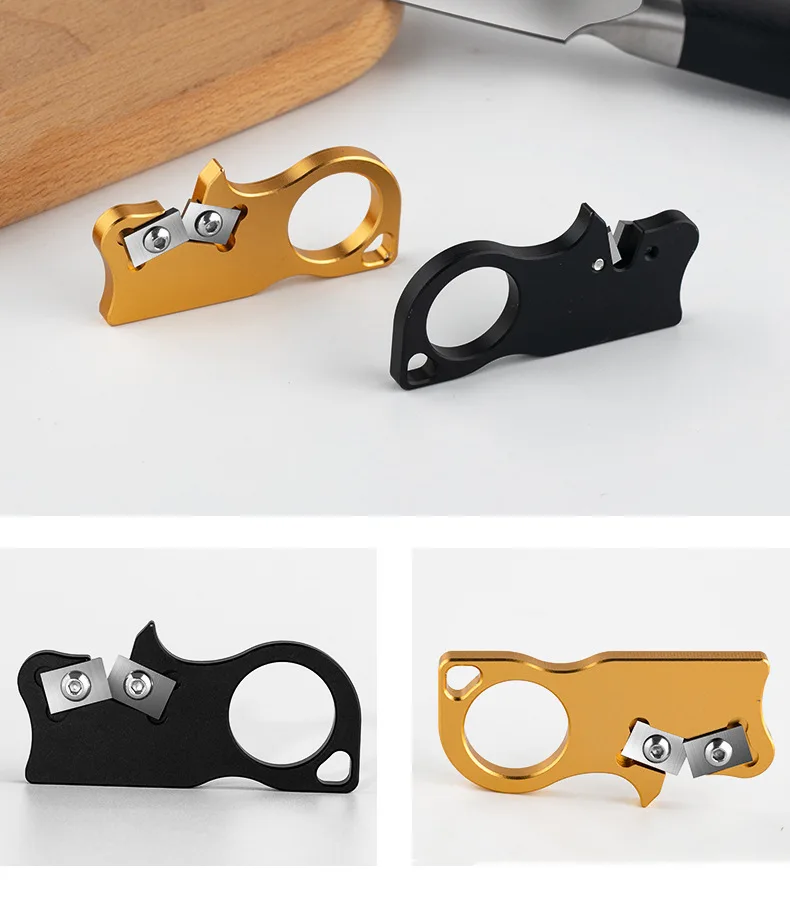 

Aluminum Alloy Outdoor Mountain Camping Portable Knife Sharpener Mini Keychain Picnic Knife Sharpener Tool
