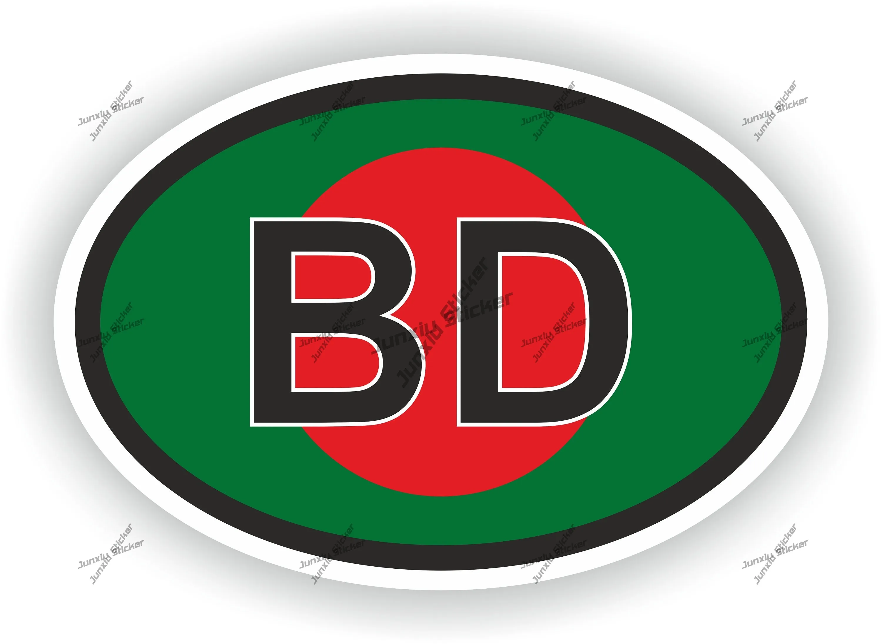 

Bangladesh Bd Country Code Oval Flag Sticker Trolley Case Unique Door Trim Scratch Covering Decal No Residue Car Accessories