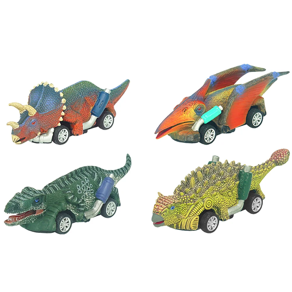 

4 Pcs Dinosaur Pull Back Car Toy Kids Animal Vehicles Tough Model Plastic Party Toys Educational
