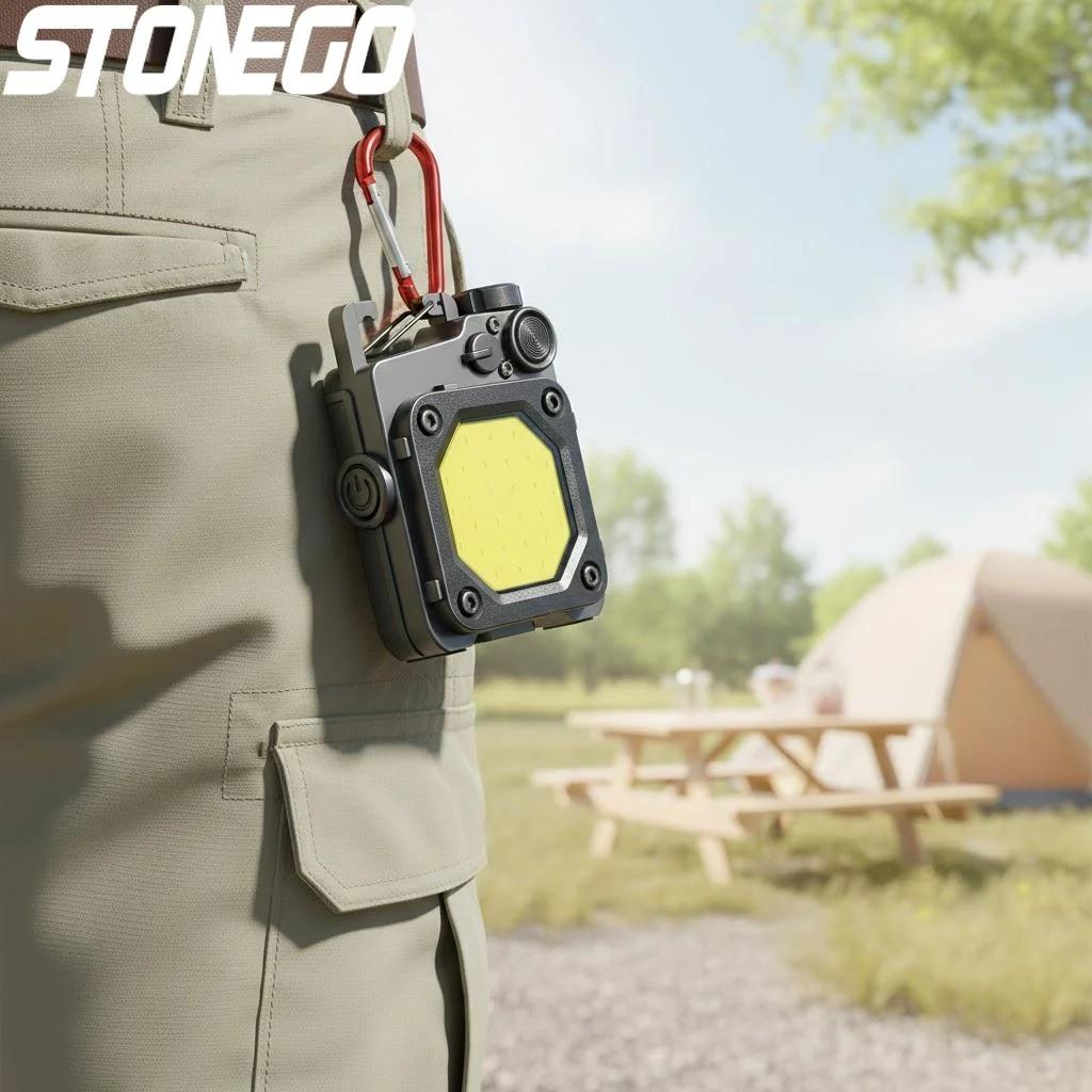 Mini Keychain Light - Adjustable Flashlight Magnetic Worklight USB Rechargeable Waterproof