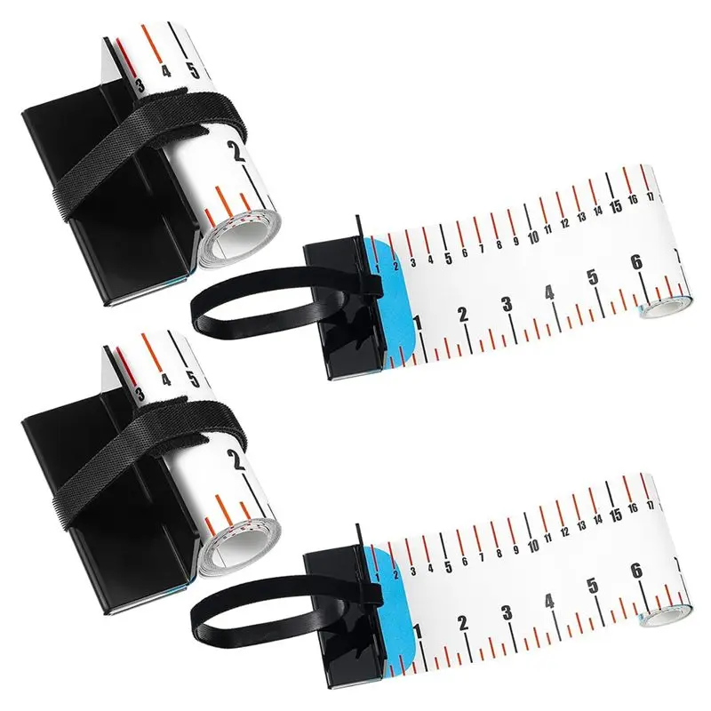 ABVG-2Pcs 47Inch Fishing Ruler Fishing Measuring Tape Tool For Boat Waterproof Portable Roll Up Folding Ruler With Bump Board