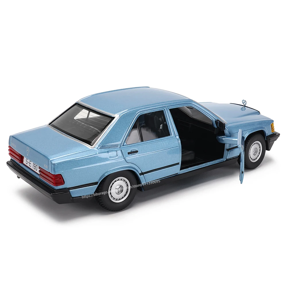 Bburago 1:24 1987 Mercedes Benz 190E simulation alloy car model crafts decoration collection toy tools gift