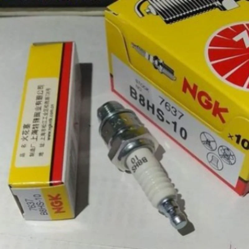 NGK 7637 B8HS-10 Genuine Original Spark Plug 1 PCS for 2-Stroke Yamaha Aerox Zest DT RD Suzuki Kymco KTM Sachs MZ Hyosung Daelim