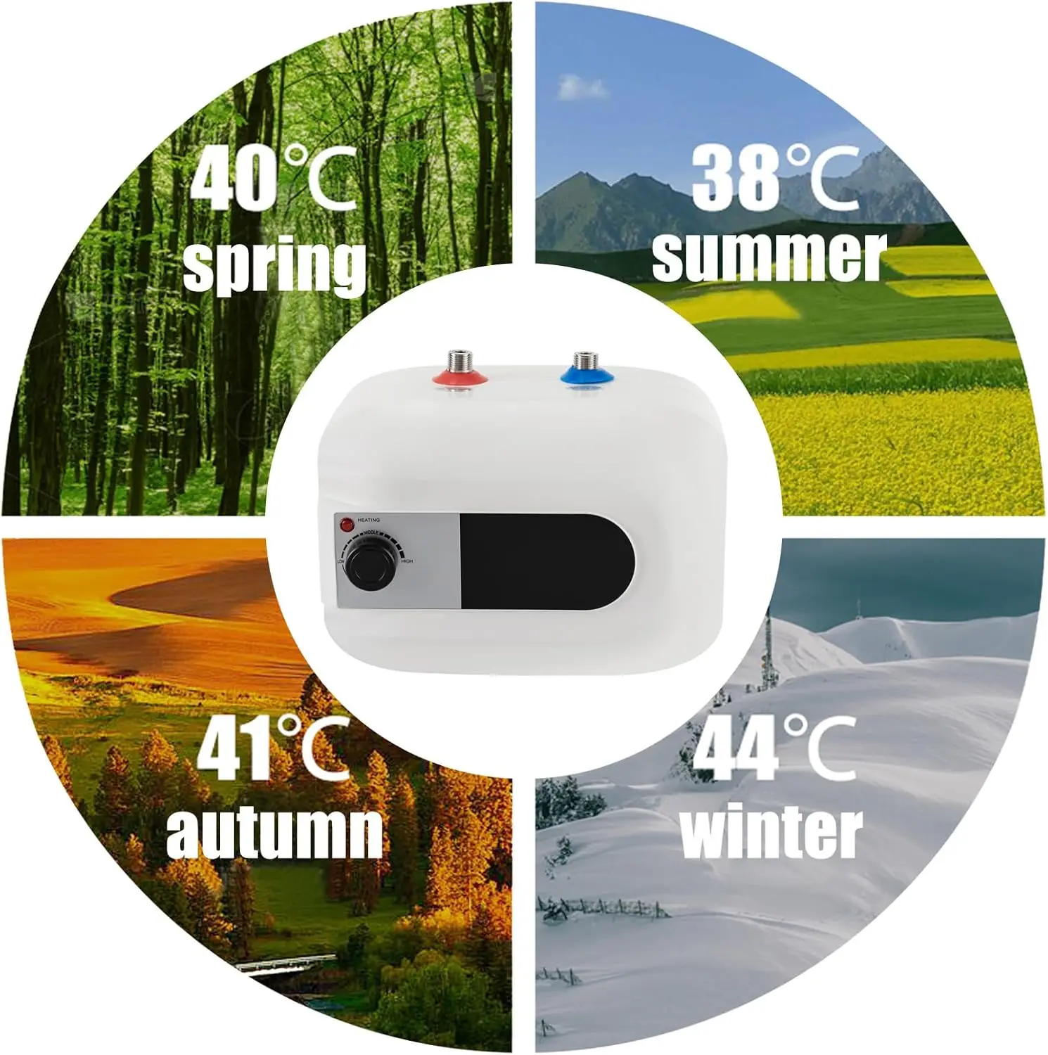 سخان مياه كهربي بقدرة 1.5 كيلو وات، سخان مياه صغير، سخان فوري ترموستاتي للخزان، سخان مياه فوري محمول تحت المغسلة