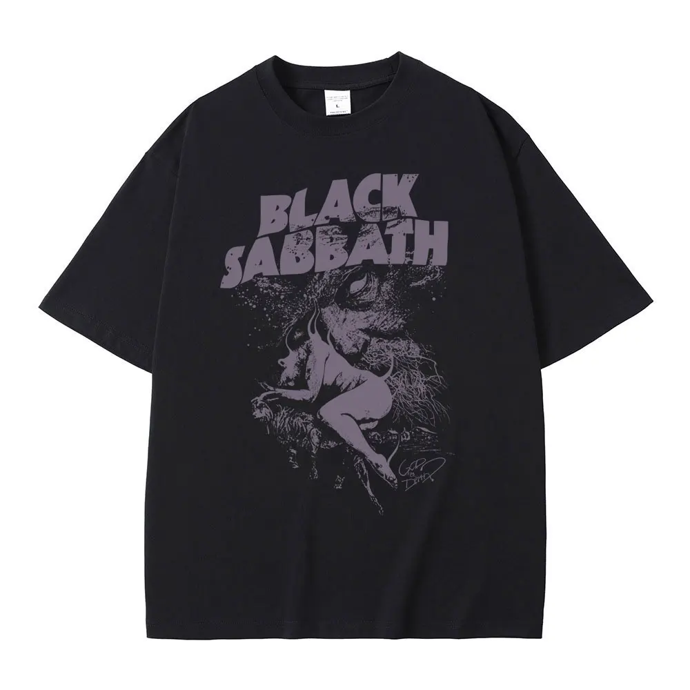 

Limited Rock Band Black Sabbath Graphic T-shirts Ozzy Osbourne T-shirt Men Women Vintage Heavy Metal Merch T Shirts Streetwear