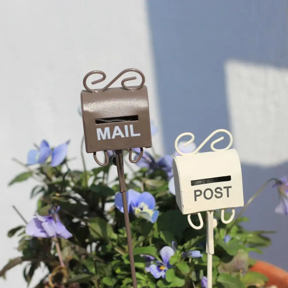 Outdoor Garden Decor Metal Garden Stake Decoration Round Pennant Yard Art Pigeon Mailbox Basket Ornament for Outdoor Courtyard