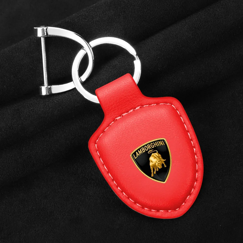 New Car Shield Keychain Rings For Lamborghini Urus Huracan Aventador Premium Leather Keyring Holder Pendant Gifts Accessories view 4