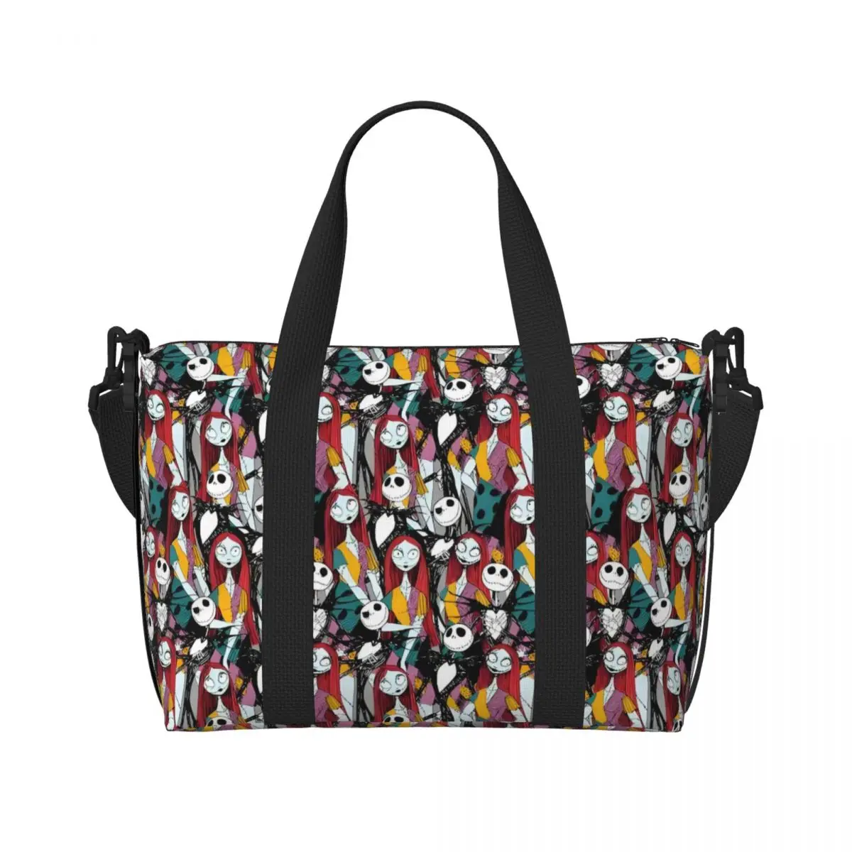 Custom Skellingtones Skull Grocery Tote Shopping Bag Women Big Capacity Living Skeleton Beach Gym Travel Bags