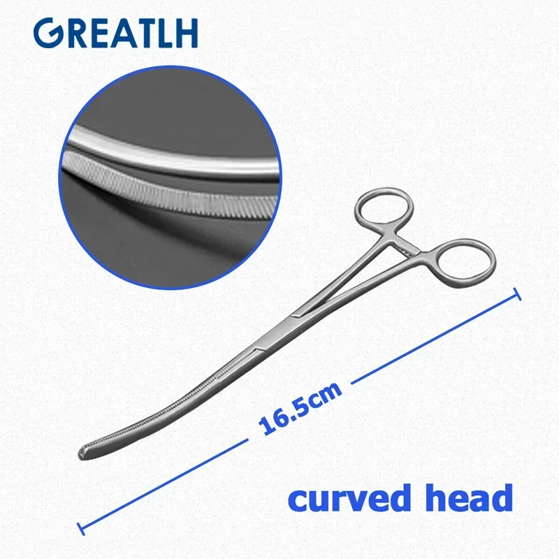 Bowel Clamps Intestinal Forceps Straight Curved Veterinary Medical Surgical Instruments 16.5cm/22cm/25cm